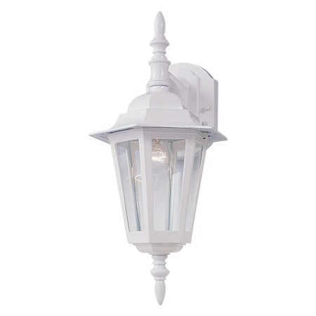 Maxim One Light White Clear Glass Wall Lantern 3002CLWT